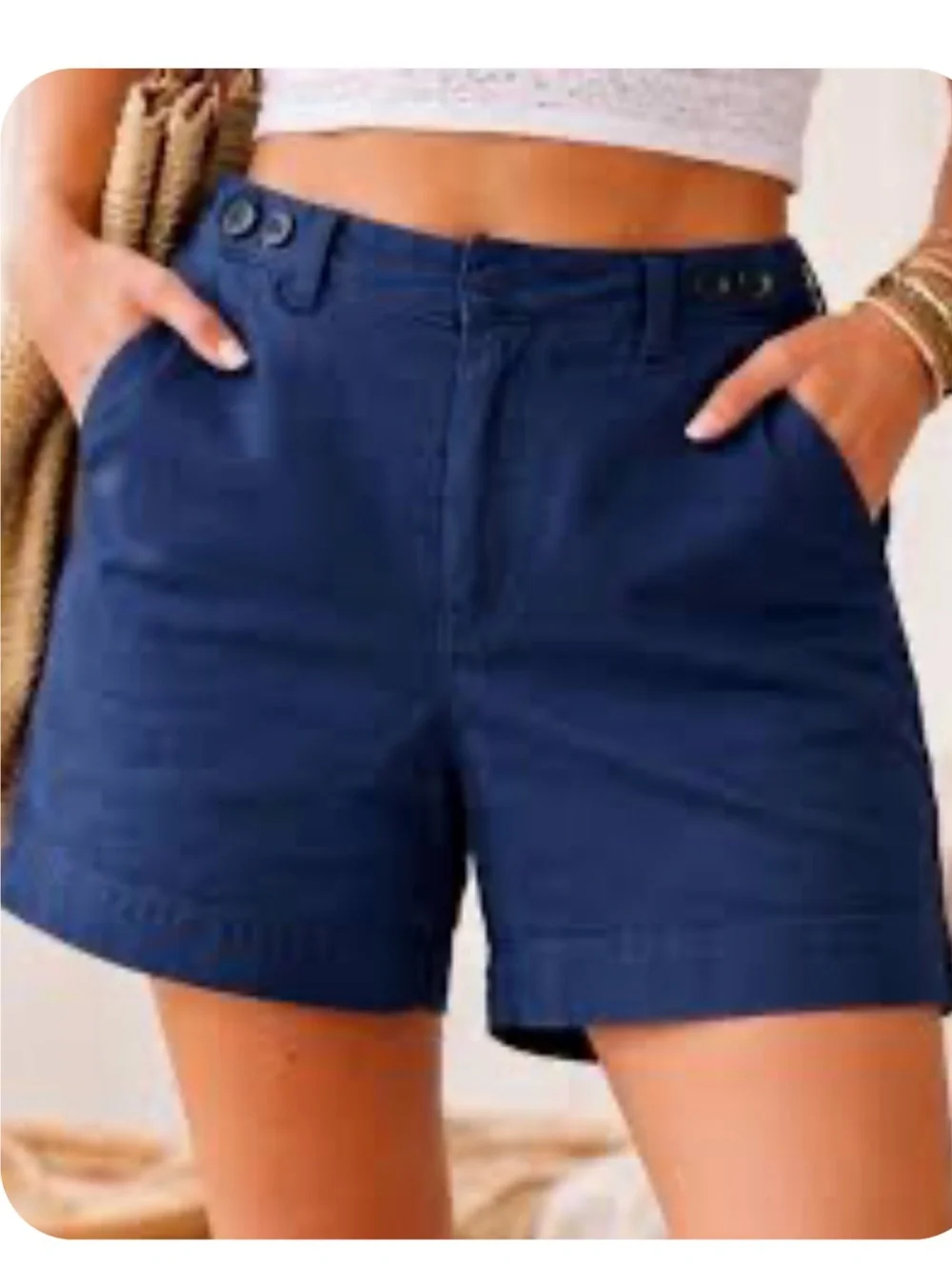 Free People Keepsake Herringbone Chino Shorts Blue Women’s Size 2 NEW